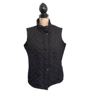 Weatherproof Black Quilted Vest Faux Fur Lined Women's Size Large